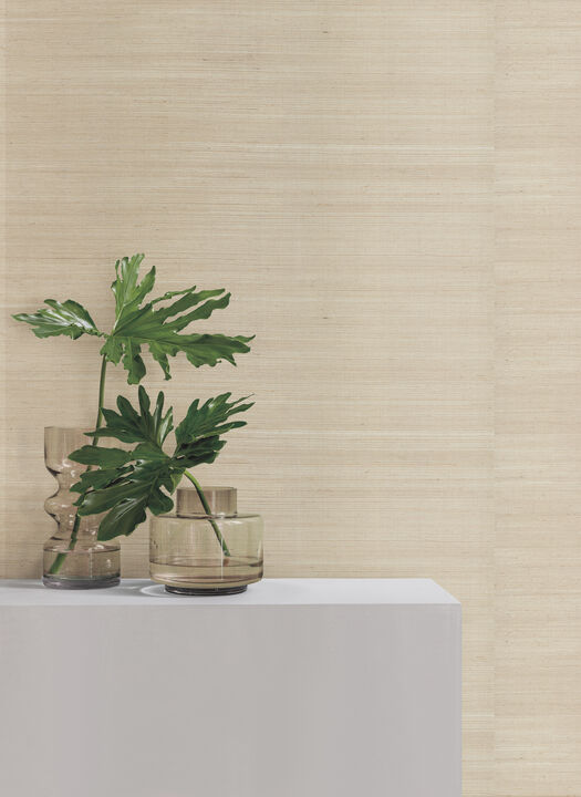 Sisal Grasscloth Silver & Beige Metallic Wallpaper (Set of 2)