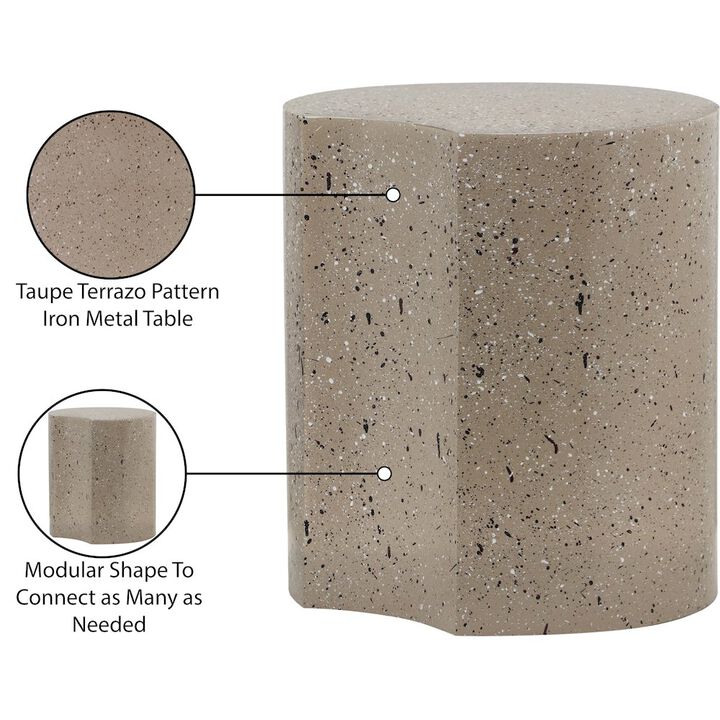 Meridian Furniture Dimple Taupe End Table