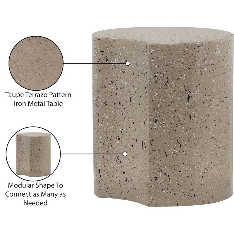 Meridian Furniture Dimple Taupe End Table