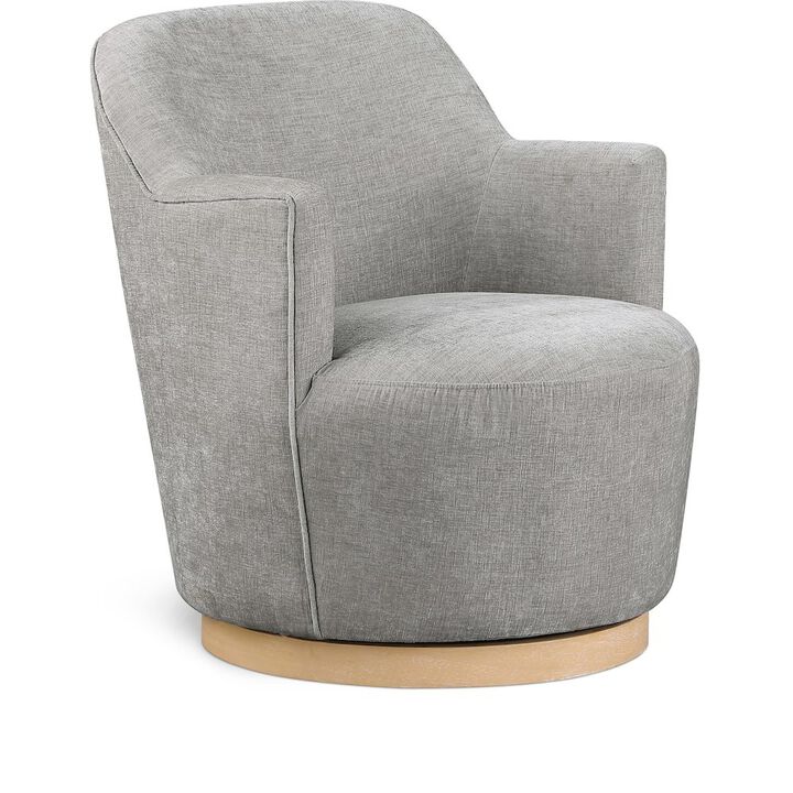 Meridian Furniture Clarita Light Grey Chenille Fabric Swivel Accent Chair