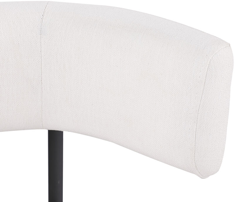 Meridian Furniture Rivage Cream Durable Linen Textured Fabric Dining Chair, Set of 2