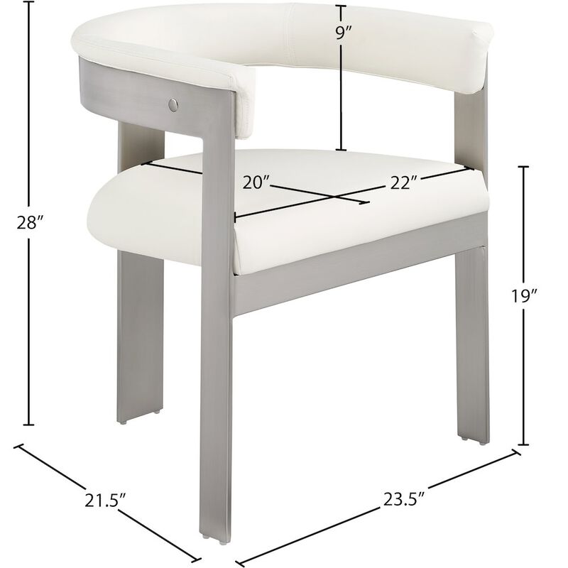 Meridian Furniture Romeo Cream Vegan Leather Dining Chair, Set of 2