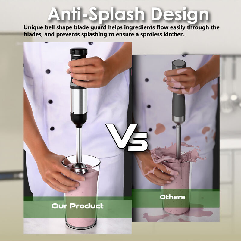 WHALLULTRA Cordless Hand Blender, 5-in-1 Immersion Blender with 2000mAh Battery, Beaker, Chopper, Whisk, Milk Frother image number 4
