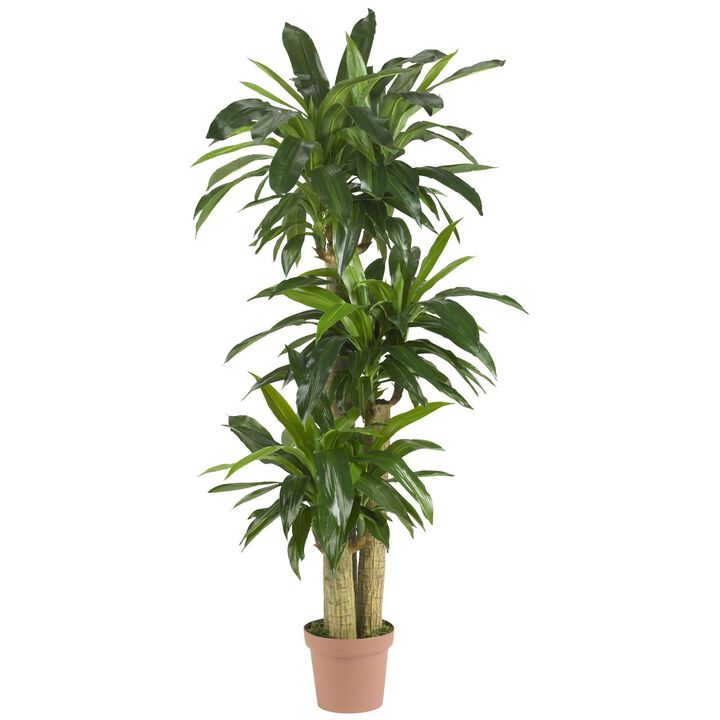 Nearly Natural 57-in Corn Stalk Dracaena Artificial Plant (Real Touch)