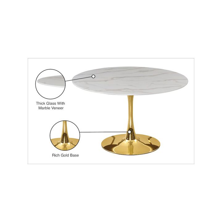 Meridian Furniture Tulip Gold Dining Table