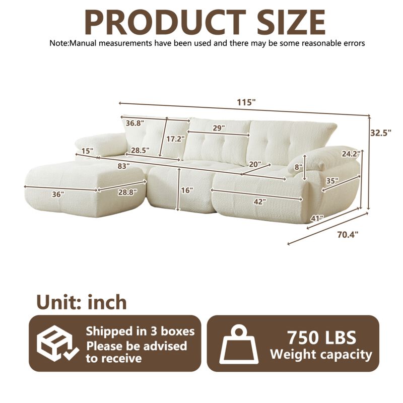 Papkog Chenille Modular Sectional Sofa image number 9