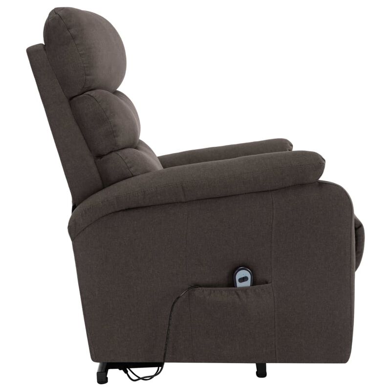 Power Lift Massage Recliner Taupe Fabric