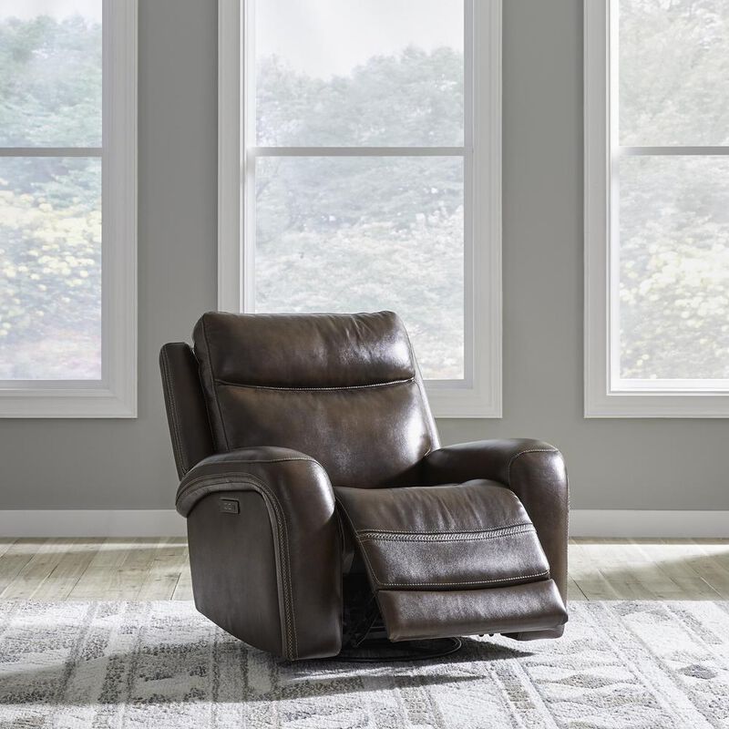 Liberty Furniture Blair Power Recliner, Power Headrest and Zero Gravity in Cognac Leather image number 2