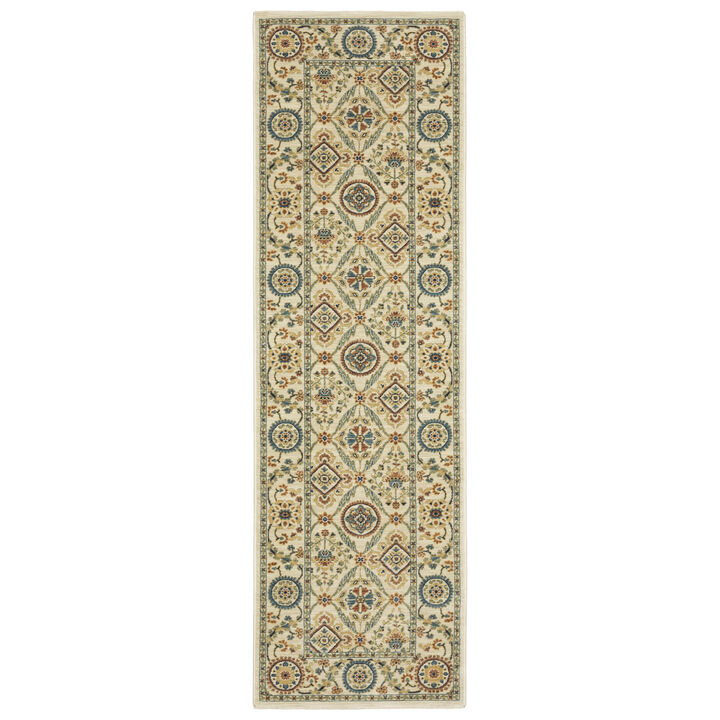 HomeRoots And Burnt Oriental Runner Rug With Fringe