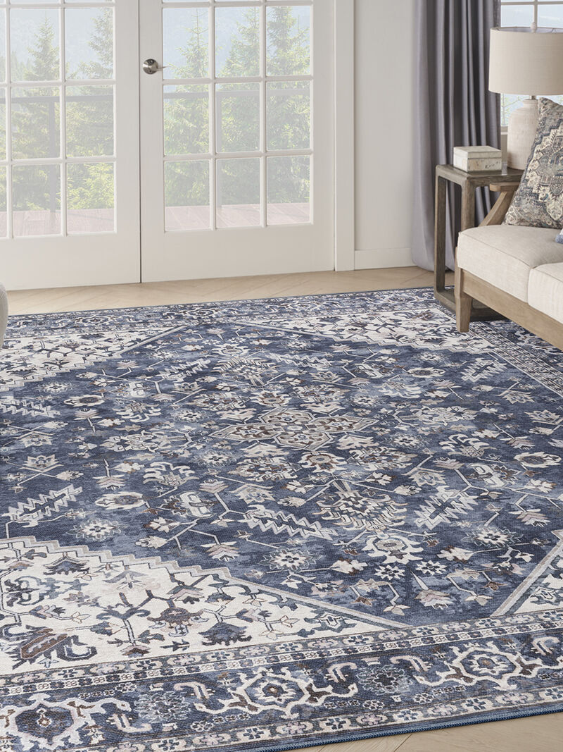 Machine Washable Series 1 SR104 Navy/Ivory 10' x 14' Rug