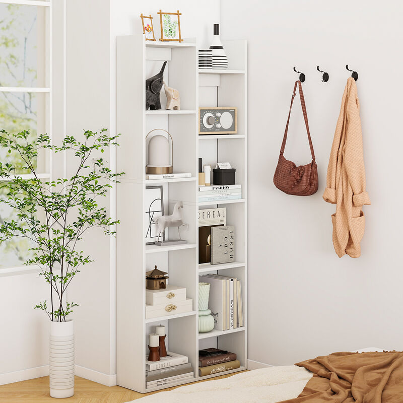 11-Tier Modern Bookcase with Anti-Tipping Kit for Home or Office Organization