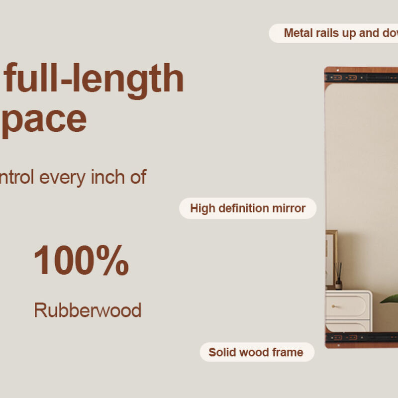 ELEMENT ACE Wall-Mounted Full Length Mirror with Sliding Panel, Multi-Functional Storage Shelves & Hooks, Space Saving for Bedroom, Living Room, Entryway image number 9