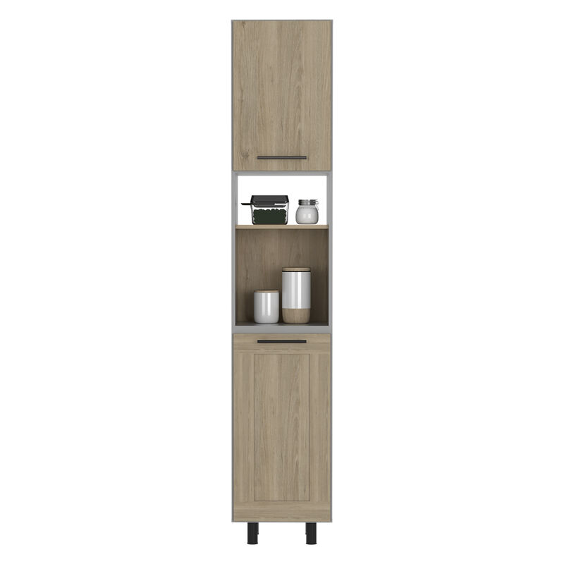 DEPOT E-SHOP Blade Kitchen Pantry, Six Shelves, Double Door, Light Pine/White