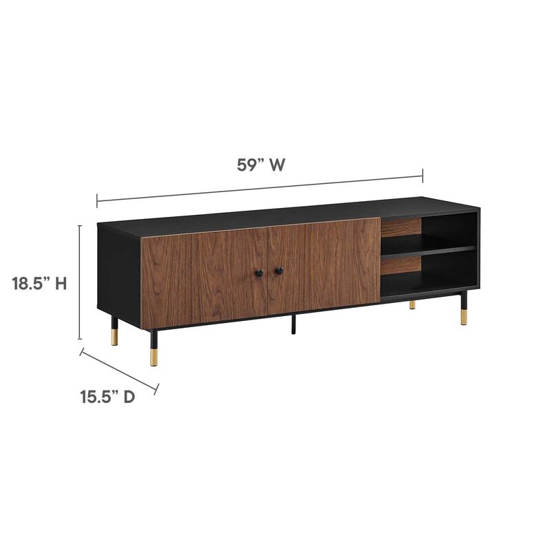 Modway EEI-6282-BLK-WAL Nexus 60" TV Stand, Black Walnut image number 2