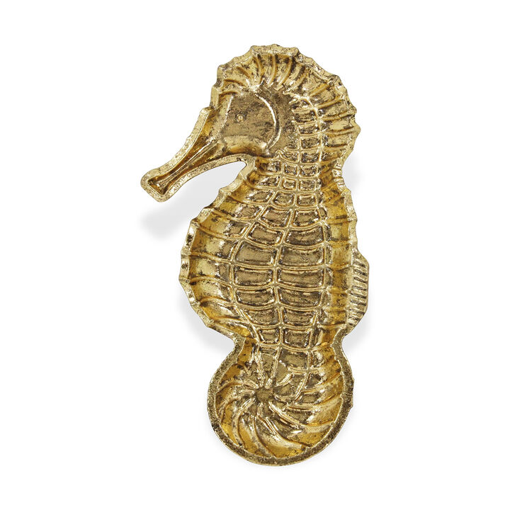 Cheungs Home Decorative Ceili Golden Cast Iron Sea Horse Tray