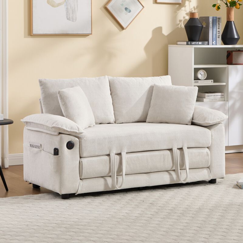 Jidpop 3-in-1 Upholstered Futon Sofa image number 2