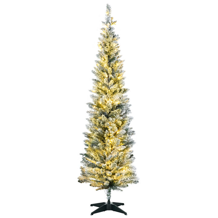 BreeBe 5ft Slim Artificial Christmas Tree with LED Lights