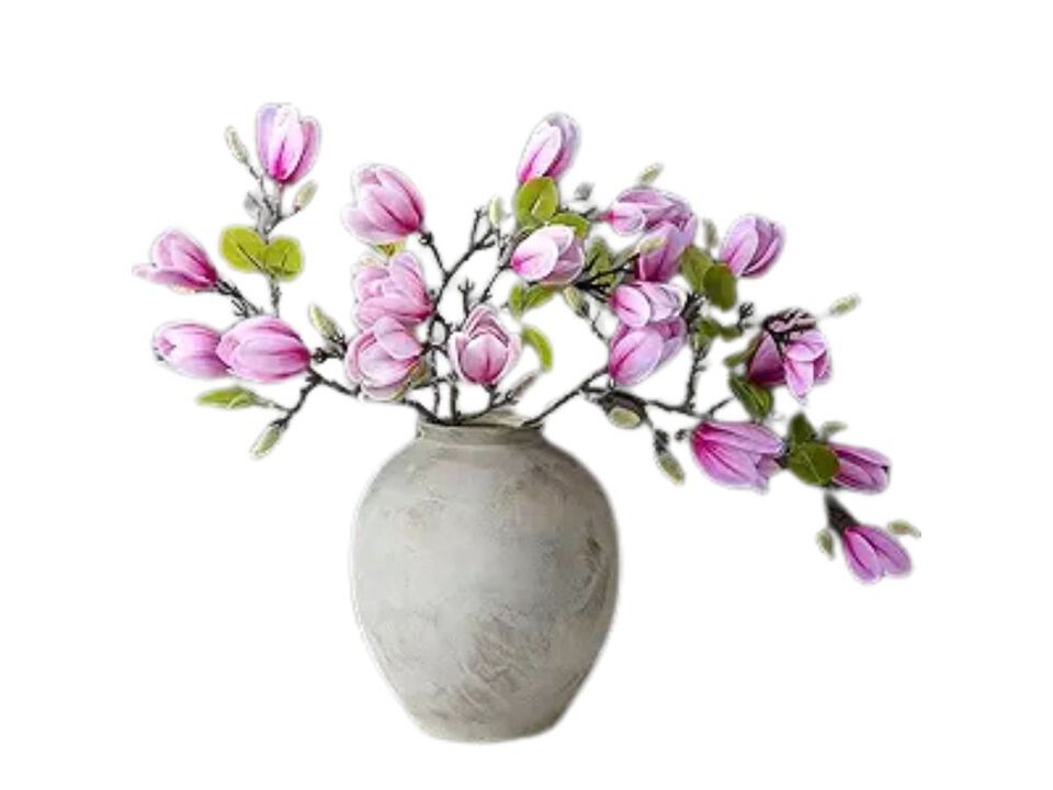 5 Piece Artificial Magnolia Flower Stems Vase Filler Flowers