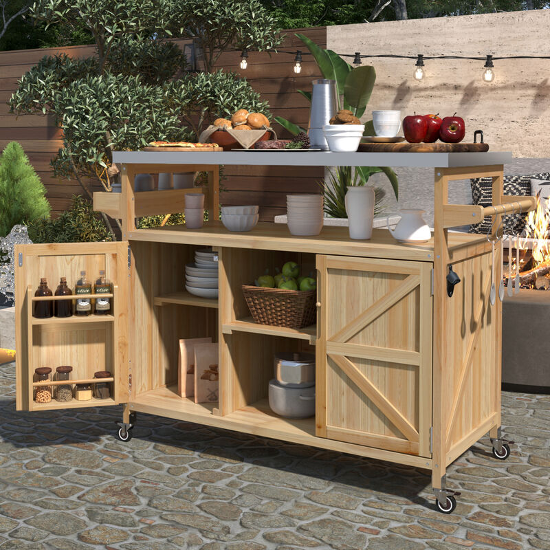 ELEMENT ACE Premium Outdoor Kitchen Island with Stainless Steel Top and Ample Storage image number 1