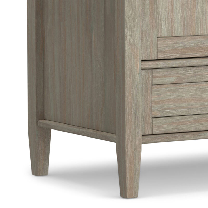 Warm Shaker SOLID WOOD 47 inch Wide Transitional TV Media Stand in Distressed Grey For TVs up to 50 inches