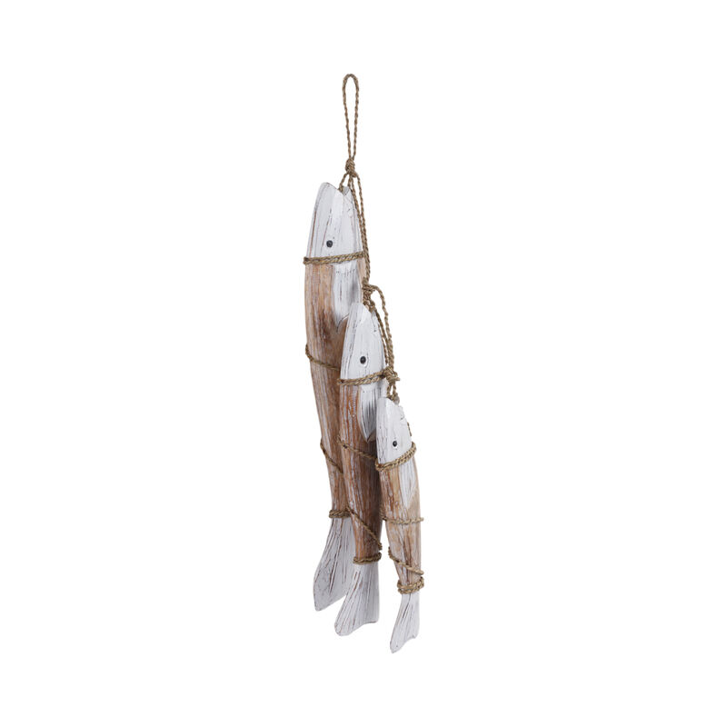 35" Wood 3 Fish On A Rope image number 1