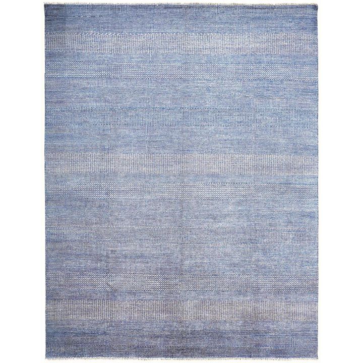 HomeRoots Wool Striped Shag Hand Knotted Runner Rug