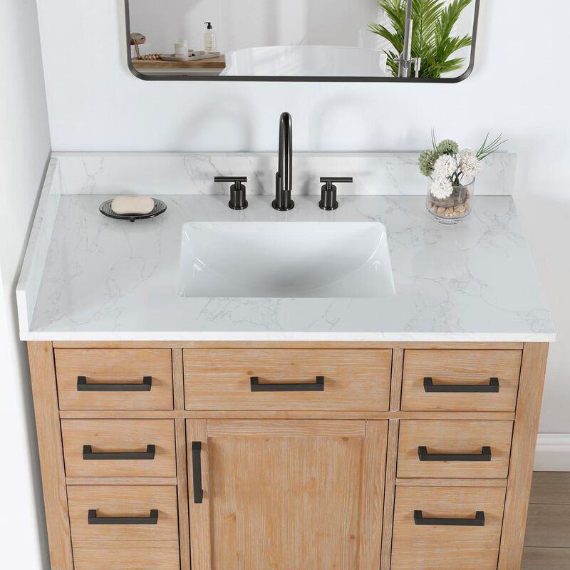 Altair 42 Single Bathroom Vanity in Light Brown without Mirror