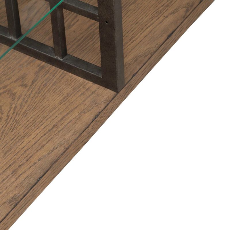 Liberty Furniture Bayhill Trellis Sofa Table for Living Room - Honey w/ Black Metal Accents image number 5
