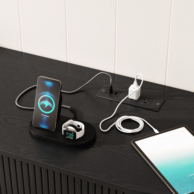 55" TV Stand with Power Outlet, Sliding Doors, 6-Storage Media Console image number 5