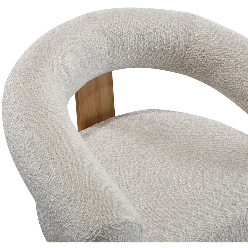 Meridian Furniture Winston Cream Boucle Fabric Accent Chair