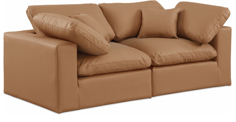 Meridian Furniture Comfy Cognac Vegan Leather Modular Sofa