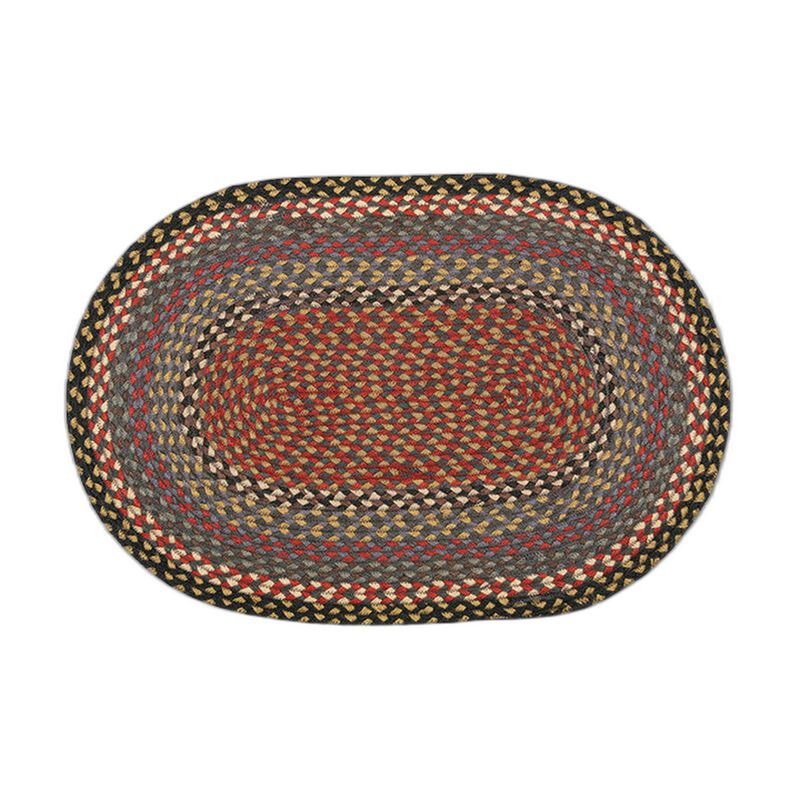Earth Rugs C-43 Burgundy Blue Gray Oval Braided Rug 20 X 30 image number 0