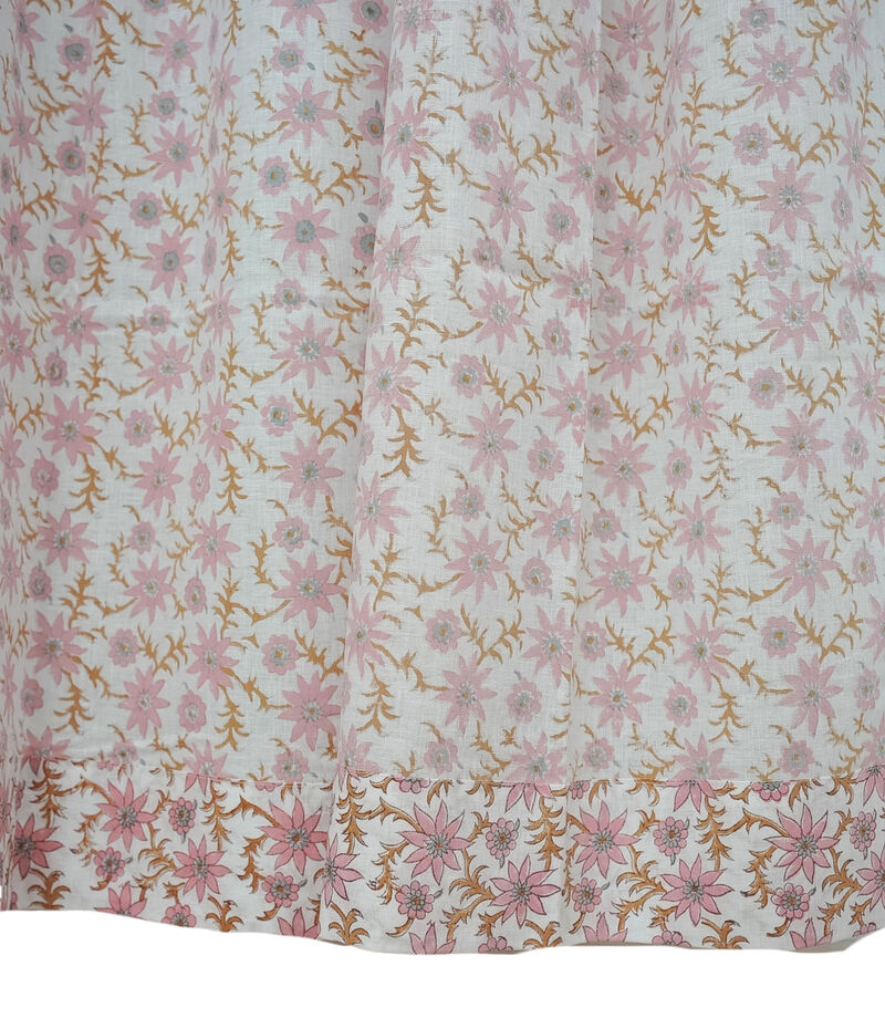 Fabdivine 42x54 Inch Floral Block Print Curtain Lightweight Linen Fabric for Elegant Home D&eacute;cor, Saanjh image number 2