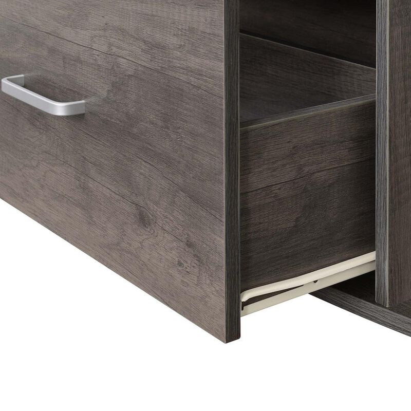 Convenience Concepts Graystone 60 inch 1 Drawer TV Stand with Shelves, Charcoal Gray/Black