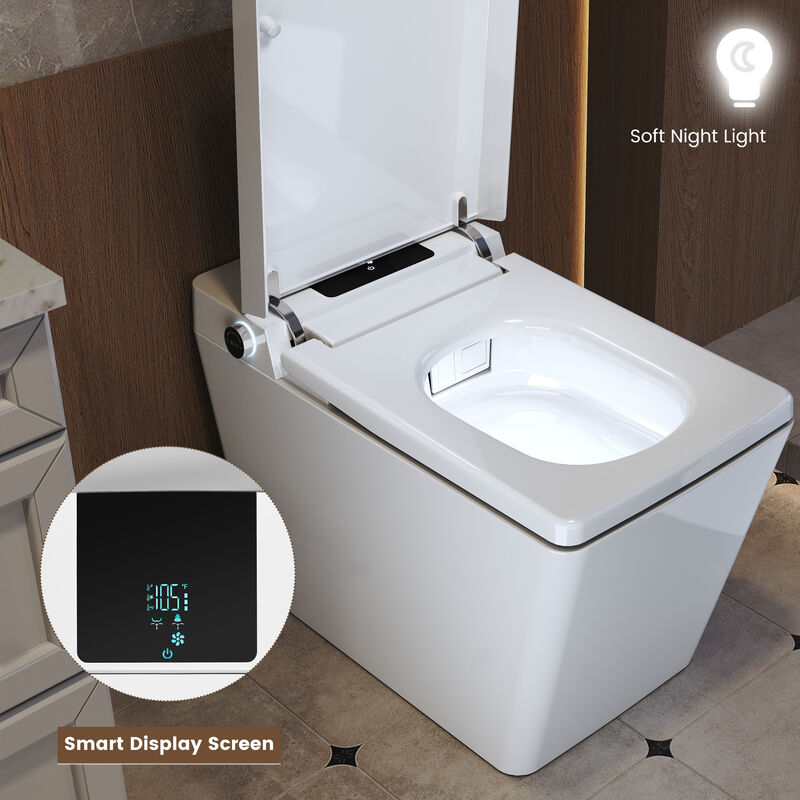 Smart Toilet with Full Automation, Square Design, Radar and Foot Sensors, and Instant Heating image number 6