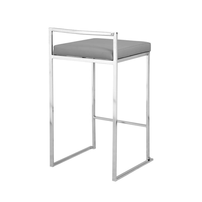 Carolina Living Lucien 25.25 Upholstered Counter Stool - Grey - Grey Upholstery