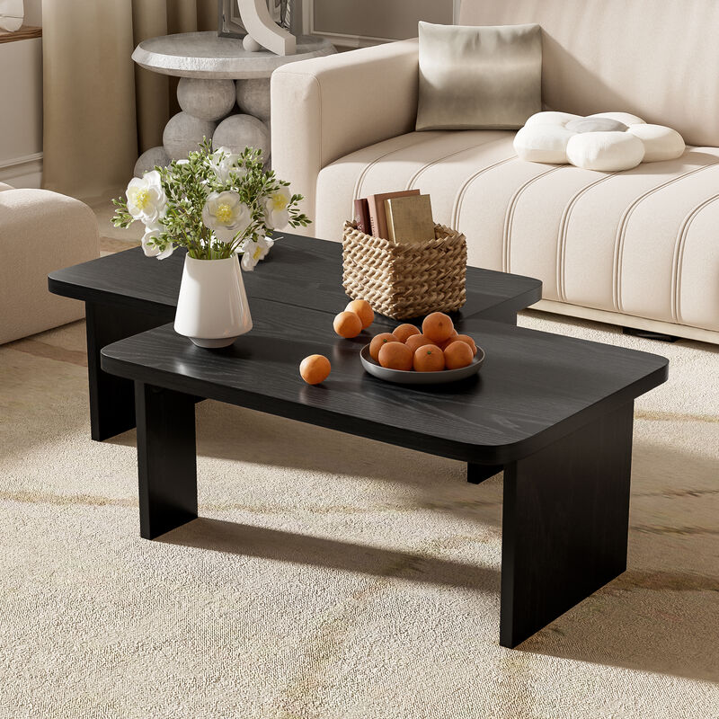 Merax Rectangle Coffee Table with Splicing Design