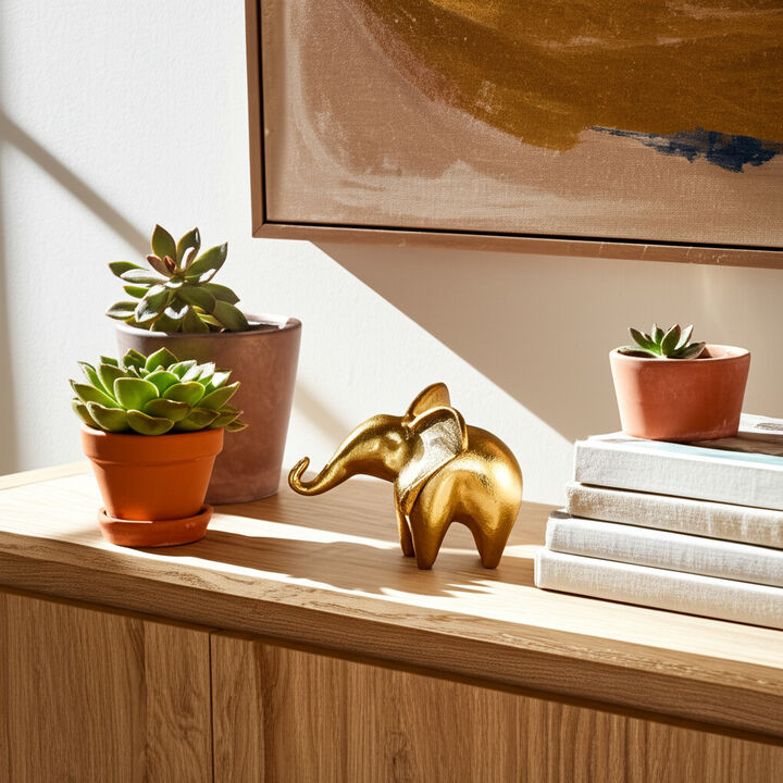 Solid Trunk Up Elephant Deco