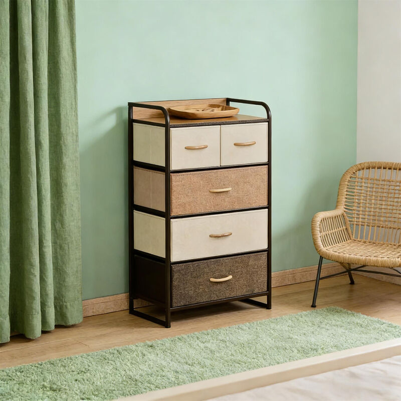 5 Drawer Dresser Storage Tower, Organizer Unit for Hallway Entryway Laundry Living Room image number 1