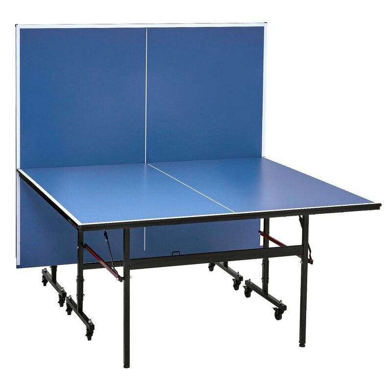 Portable Ping Pong Table, Professional Indoor Table Tennis with Quick Clamp Net-Blue image number 9