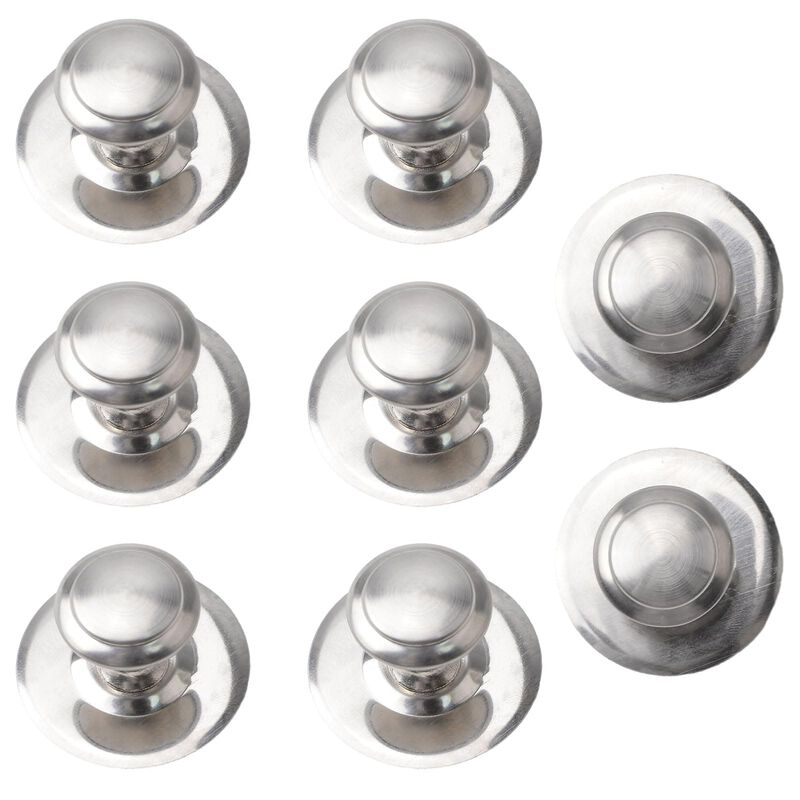 MOROBOR Stainless Steel Drawer Knobs, 8pcs Self-Stick Cabinet Pulls, 0.9Inch Adhesive Sliding Door Handle with Mounting Screws f