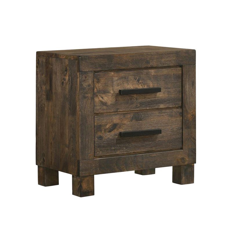 Simple Relax 2 Drawers Wooden Nightstand in Golden Brown image number 0