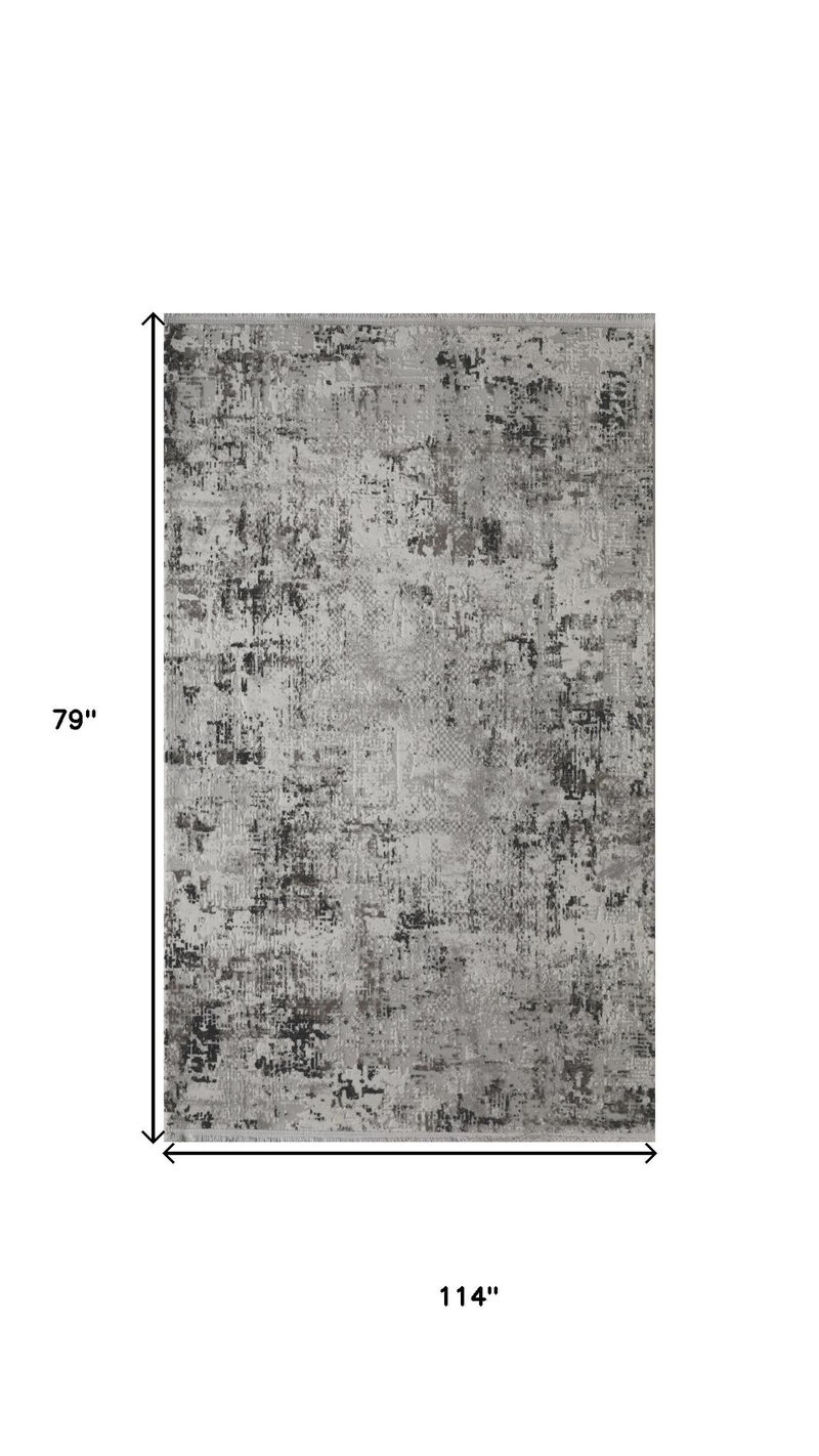 HomeRoots Abstract Distressed Area Rug With Fringe image number 3