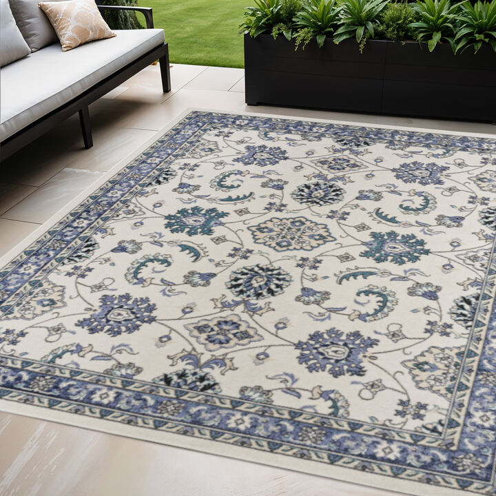 HomeRoots Floral Indoor Outdoor Area Rug