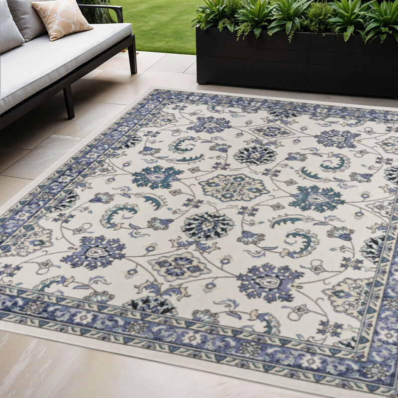 HomeRoots Floral Indoor Outdoor Area Rug image number 1
