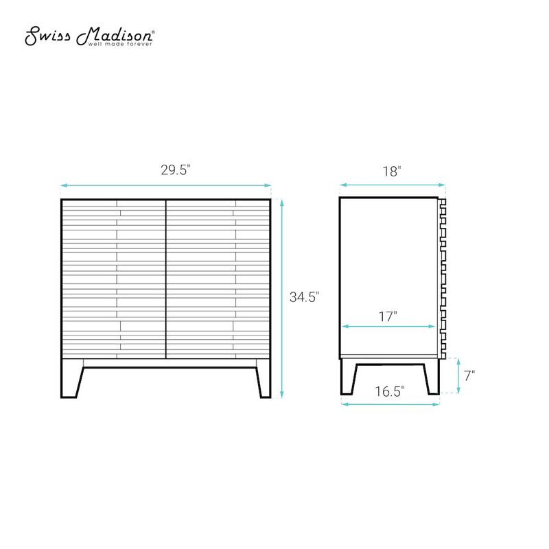 Cascade 30" Freestanding Bathroom Vanity Cabinet without Top in Black Oak image number 6