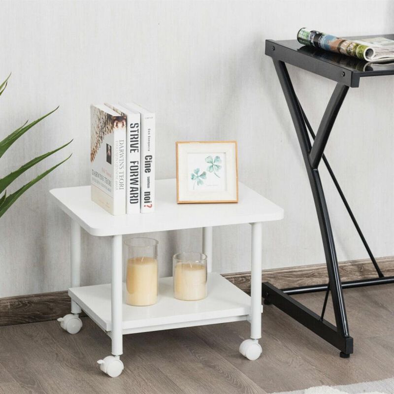 Under Desk Printer Stand with 360&deg; Swivel Casters