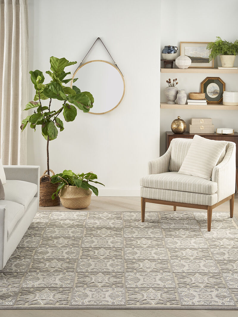 Aloha ALH34 Ivory/Gray 3'6" x 5'6" Rug