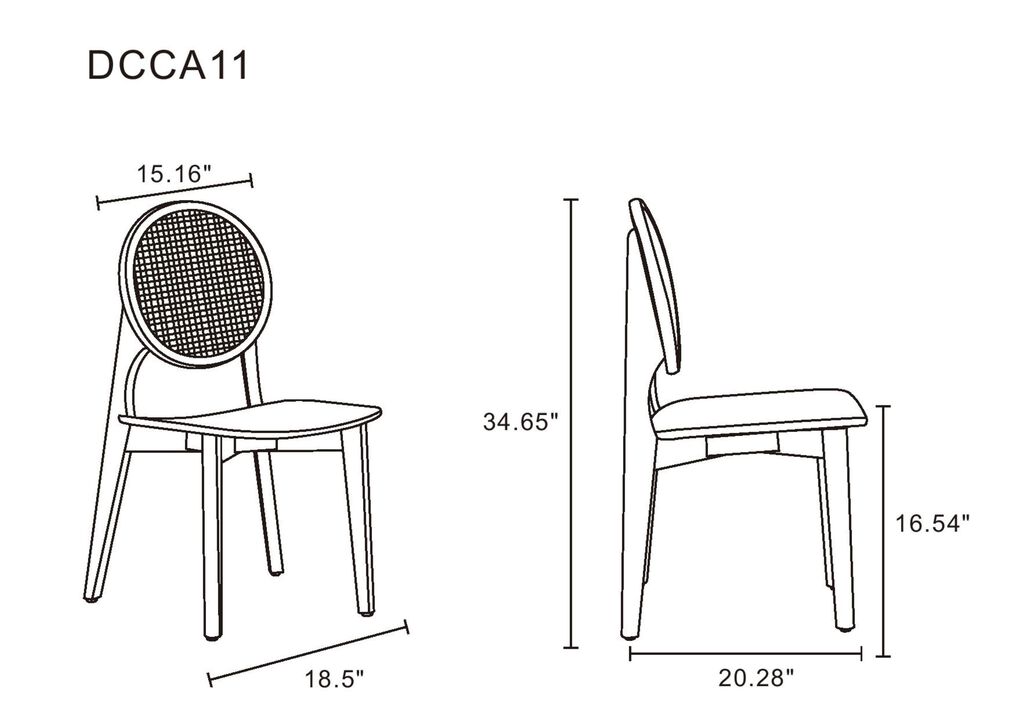 Versailles Black Round Dining Chairs (Set of 2)