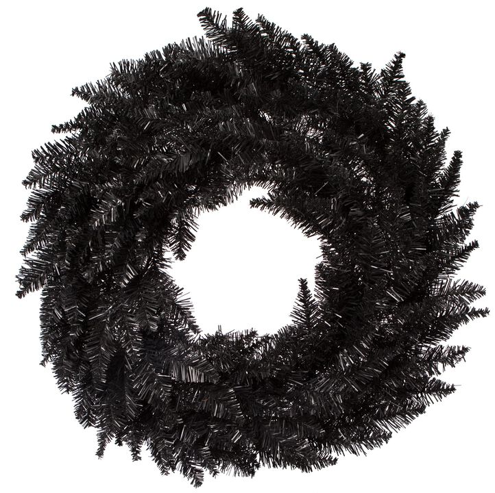 Vickerman 24" Black Fir Artificial Christmas Wreath, Unlit - Faux Christmas Wreath - Indoor Seasonal Home Decor